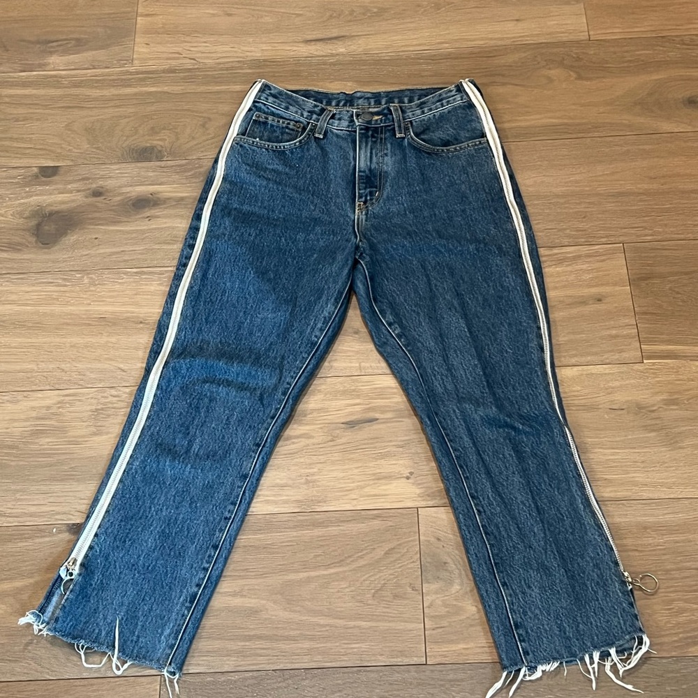 Carmar denim jeans with side zipper